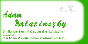 adam malatinszky business card